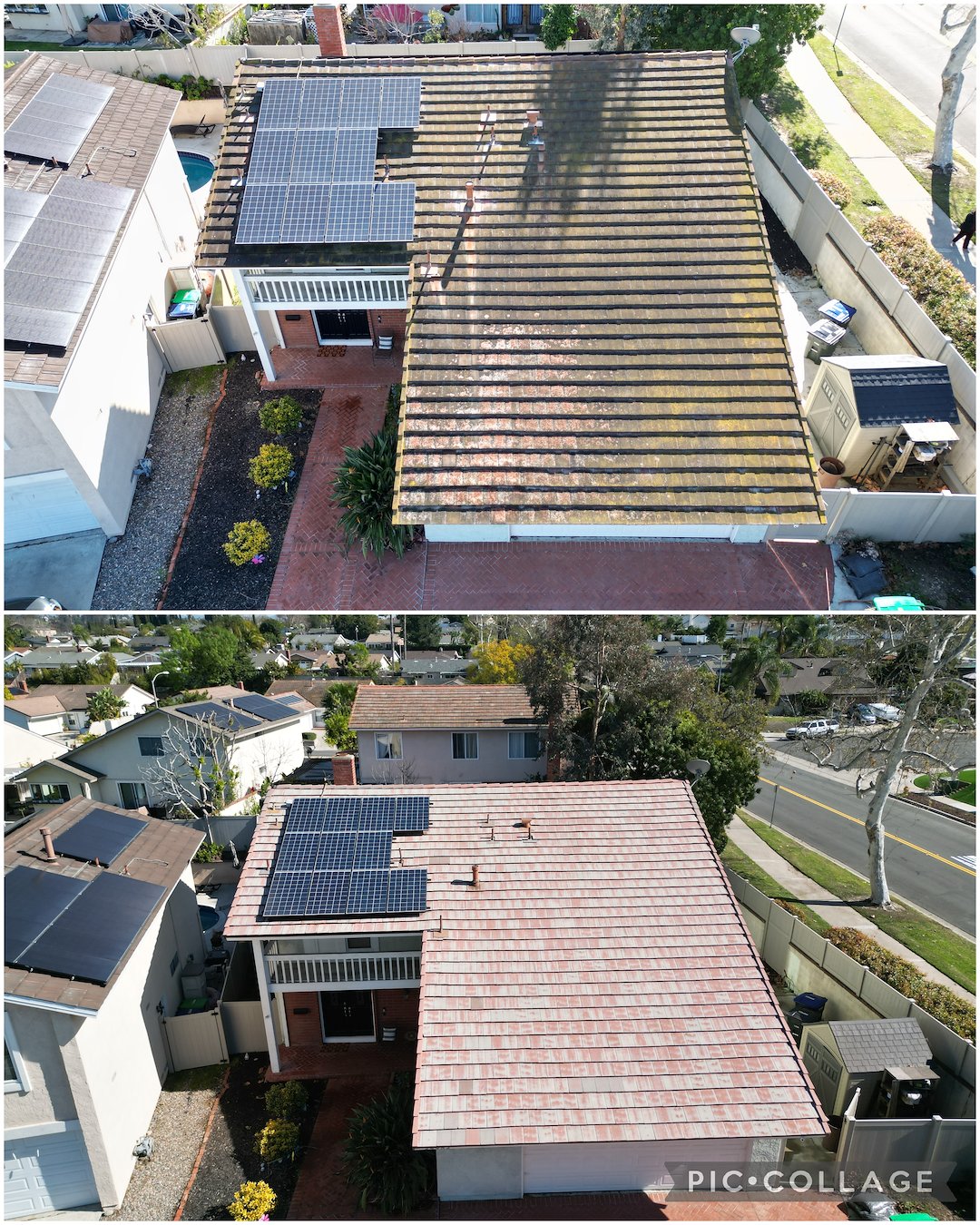 Another Roof cleaning in Laguna Niguel, California for insurance renewal requirements. 